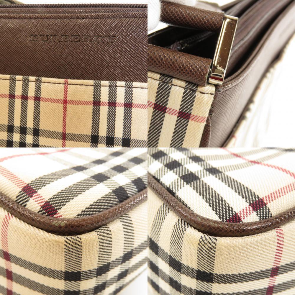 Burberry Nova Check Shoulder Bag Canvas Leather - Picture 9 of 11